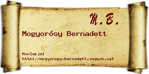 Mogyorósy Bernadett névjegykártya