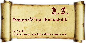 Mogyorósy Bernadett névjegykártya
