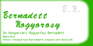 bernadett mogyorosy business card